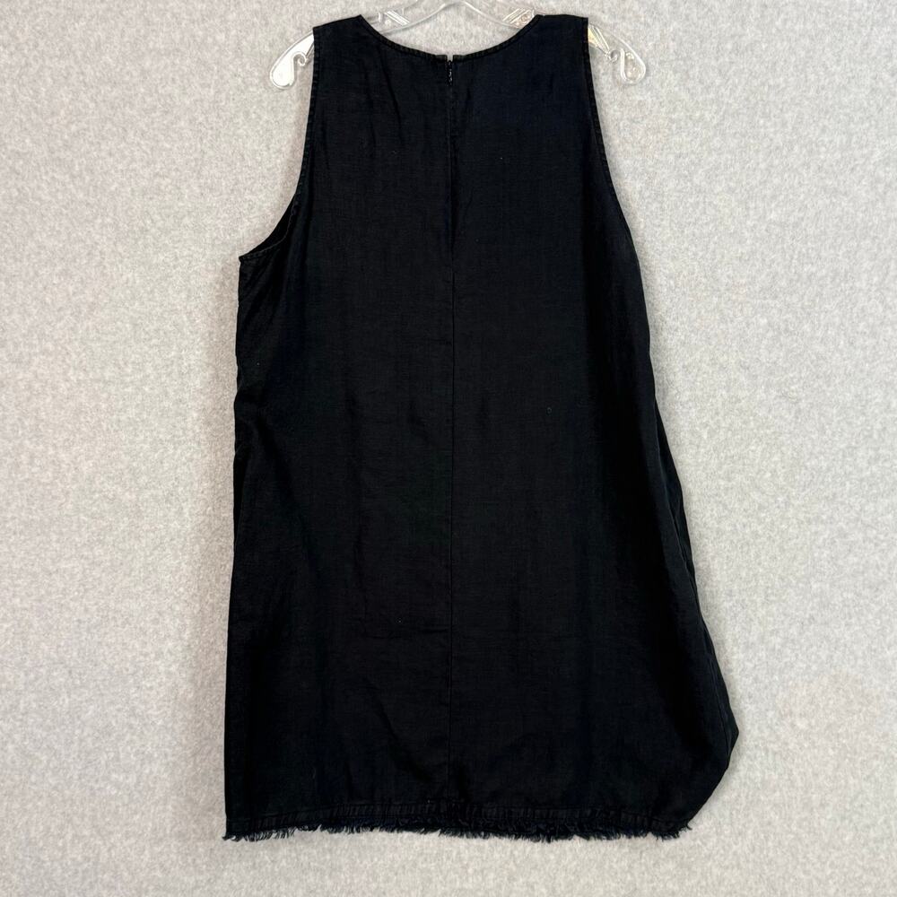 Garnet Hill Harborside Linen Fringe-Hem Dress Size 14 Minimalist Quiet Luxury - Picture 6 of 16